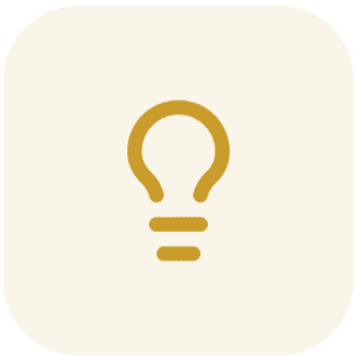 Light bulb icon on beige background.