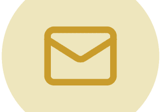 Email icon in beige circle background.