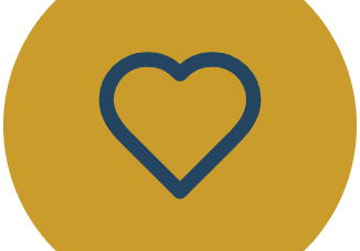 Heart icon on yellow circle background.