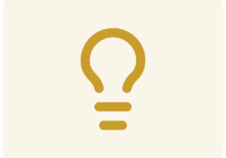 Light bulb icon on beige background.